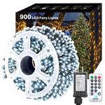 Jzhi 295FT 900 LED Christmas Lights Outdoor Indoor, Tree Lights Indoor with 8 Modes Remote Control, Timer & Memory Function Christmas Tree Lights Twinkle Lights for Garden Yard Party Holiday Xmas Tree