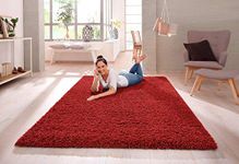 SHAGGY RUG 30MM / 3cm Modern Rugs Living Room Extra Large Small Medium Rectangular Size Soft Touch Thick Pile Living Room Area Rugs Non Shedding (Red, 80cm x 150cm (3ft x 5ft))