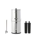 Royal Berkey Gravity-Fed Water Filter System with 2 Black Berkey Elements Plus Deluxe 10" Stainless Steel Berkey Water View Spigot