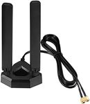 Eightwood WiFi 6E Tri-Band Antenna 6GHz 5GHz 2.4GHz Gaming WiFi Antenna Magnetic Base with 6.5ft Extension Cable for PC Desktop Computer PCIe WiFi 6E Card, WiFi Router