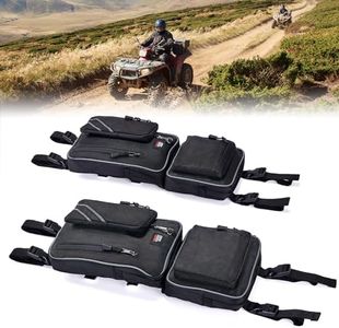 KEMIMOTO ATV Fender Bags Detachable Gear Bags Water-Resistant Saddle Bags With Water Holder Compatible With Sportsman Scrambler TRX FourTrax Outlander 570 Two Storage Bags Black