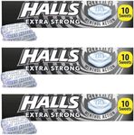 Halls Extra Strong, Clearing Menthol Original Flavour Cough Sweets 33.5g (Pack of 3 Bars) Soothing Sore Throat Relief