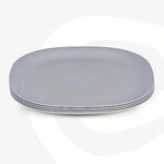 Eha Set of 4 Earth-Friendly Square Dinner Plates |11 inch| Unbreakable Plates Made with Bamboo Fibers & Rice Husk Fiber | Microwave Safe Full Dinner Plates | for Hot & Cold Servings |Azure