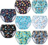 SMULPOOTI 8 Packs Reusable Plastic Diaper Covers and Waterproof Rubber Underwear for Toddlers for Plastic Underwear for Toddlers Boys 2t, Boys, 2 Years