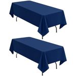 2 Pack Rectangle Tablecloth,60 x 102 inch Navy Blue Tablecloth Polyester Table Cloth for 6 Ft Rectangle Tables,Stain and Wrinkle Resistant Washable Fabric Table Covers for Wedding,Restaurant,Party