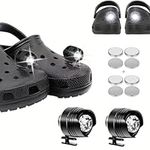 2Pcs Croc Lights, LED Croc Headlights with 8Pcs Batteries, IPX5 Waterproof Croc Shoes Lights with 3 Light Modes, Used for Walking, Cycling and Running at Night