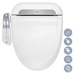 R FLORY FDB600 Electronic Smart Bidet Seat Easy Install Heated Seat Warm Dry and Water Eco Power Save Self Cleaning Healthy Separate Nozzle (Elongated-UK)