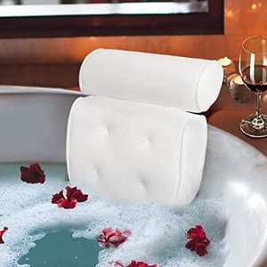 Spa Bath Pillow-Luxury Bathtub Cushion Head,Neck,and Shoulder Support with Six Non-slip Strong Suction Cups