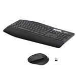 Logitech MK850 Multi-Device Wireless Keyboard and Mouse Combo, 2.4GHz Wireless and Bluetooth, Curved Keyframe & Wireless Mouse, 12 Programmable Keys, 3-Year Battery Life, PC/Mac, QWERTY UK Layout