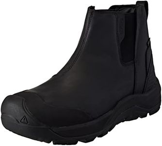 KEEN Men's Revel 4 Polar Mid Height Waterproof Snow Boots, Black/Black, 11