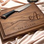 Personalized Cutting Board, Custom Wedding, Anniversary or Housewarming Gift Idea, Wood Engraved Charcuterie, for Friends and Family, Swirled Initial Design 080