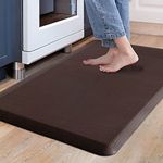 Carvapet Non Slip Kitchen Mat Anti Fatigue Standing Mats Cushioned Comfort Kitchen Floor Mats PVC Waterproof Runner Rug for Standing Desk, Kitchen, Office (Brown,44x70cm)