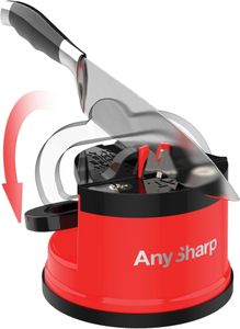 AnySharp Knife Sharpener – Red, Universal Blade Sharpening