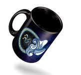 ECFAK Aquarius Zodiac Sign with Quotes Printed Black Coffee/Tea Mug for Birthday Gifts for Friend | Horroscope | Gifting Mug