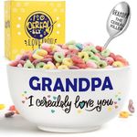 BackURyear Grandpa Gifts from Grandkids Granddaughter, Great Grandpa Gifts for Birthday Christmas Fathers Day, Practical Grandpa Cereal Bowl Gifts Box, Grandpa I Cerealsly Love You