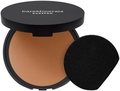 bareMinerals Barepro 24HR Skin-Perfecting Powder Foundation, Matte Pressed Powder Foundation Full Coverage with Plant-Based Squalene, Oil Control, Vegan - Deep 50 Cool