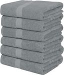 Utopia Towels 6 Pack Bath Towel Set (24 x 48 Inches), 500 GSM 100% Ring Spun Cotton Medium Lightweight and Highly Absorbent Quick Drying, Premium Towels for Hotel, Spa and Bathroom (Cool Grey)