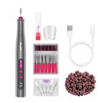 CkeyiN Cordless Nail Drill Set - Professional Electric Nail File with 12 Drill Bits, Professional Adjustable Speed 6000-20000 RPM Electric File for Nails for Natural Acrylic Gel Nails