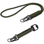 2 Pcs Heavy Duty Paracord Lanyard Braided Keychain Lanyard Parachute Rope Necklace Keychains with Metal Clip and Key Ring and Bottle Opener for ID Card Badge Holder, Camera, Whistle, and Key