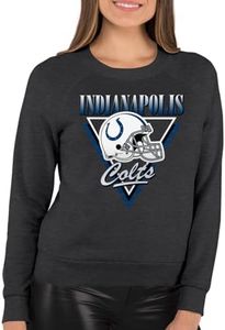 Team Fan Apparel NFL Womens Retro Triangle French Terry Slouchy Top- Raglan Sleeves, and Scoop Neckline- Officially Licensed Merchandise Heather Charcoal