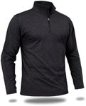 Boladeci Mens Quarter Zip Sweater Golf Shirts Long Sleeve Sweatshirts 1/4 Zip Pullover Fleece Thermal Autumn Winter Spring Running Shirts Black 2XL