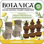 Airwick Botanica, Scented Oil Kit, fragrance fresh Pineapple & Tunisian Rosemary 2 Warming Devices + 6 refill