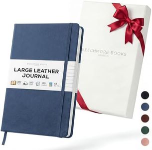 BEECHMORE BOOKS Large Lined Journal Notebook, 8.5" x 11.5" (A4) Hardcover Vegan Leather Executive Diary for Work, Thick 120gsm Paper, Lay-Flat Binding, Gift Box