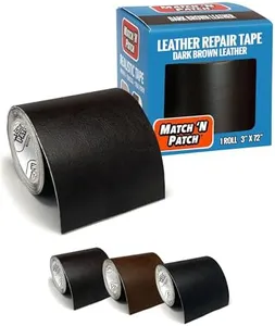 MATCH 'N PATCH Realistic Leather Repair Tape - Durable, Easy-to-Apply, Professional Grade, Versatile Use, Designed in North Carolina for Furniture Restoration, & Home Decor - Dark Brown, 3 in x 72 in