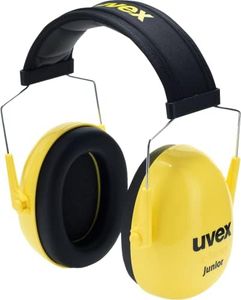 Uvex K junior Kids' Lightweight Padded Ear Muffs with Length Adjustment SNR 28 dB Black/Yellow