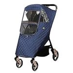 Winter Baby Stroller Cover, Universal Stroller Windshield Rain Cover to Keep Warm in Winter, Baby Travel Weather Shield Stroller Cover for Pushchair (Blue)