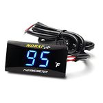 Motorcycle Water Temperature Meter Universal Digital Water Thermometer Fahrenheit Temperature Gauge for Racing Scooter LED Display DC 12V (Blue)