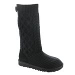 UGG Women's Classic Cardi Cabled Knit Fashion Boot, Black, 8