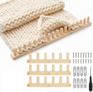 48'' Chunky Knitting Blanket Loom, Adjustable Wood Knit Loom with Detachable Modules, Portable Hand Weaving Loom Kit for Beginners, DIY Yarn Craft Tool for Home & Trave (48 inch)