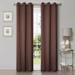 Superior Blackout Curtains, Room Darkening Window Accents, Sunblocking, Thermal, Classic Modern Solid with Rod Pockets or Grommets, Curtain Set of 2 Panels, 42" W X96 L, Cappuccino