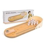 Mini Bowling Game BUULOO- Bowling Toys Table Mini Bowling Game Set Tabletop Finger with 10 Bowling Pins and Metal Bowling Ball Home Bowling Alleys Toys for Men Women Teens Kids