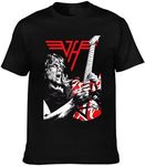 UYEQZ Men's tee for Van.1986 Halen T ShirtFunny Short sleeve Crewneck tee Large Black