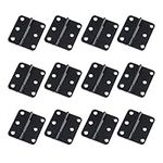 12-Pack Antrader Asymmetric Door Hinge Cabinet Gate Closet Hinge 1-1/2'' Long Home Furniture Hardware Folding Butt Hinge, Flat Black