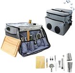 Outdoor Cocktail Travel Set,SKY FISH 13 -Pieces Bartender Kit Including Bar Tools and Insulated Bag for Travel, Camping and Picnic