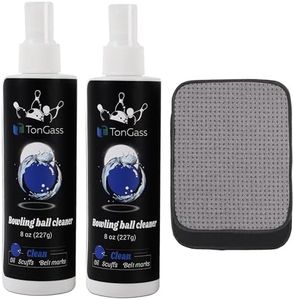 TonGass (2+1 Pack Bowling Ball Cleaner Spray Kit with Bowling Towel Portable Bowling Cleaner Set Bowling Accessories Oil Scuff Mark Cleaner Restores Tack and Prolongs Lifespan of Ball