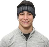 TrailHeads Tempo Running Headband | Ear Protection | Moisture Wicking Headband - Black/Reflective One Size