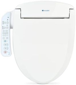 Brondell CL510-EW Swash CL510 Electric Bidet Toilet Heated Seat, Oscillating Stainless Steel Nozzle, Warm Air Dryer, Night, Gentle Close Lid, Light Blue Side Arm Control, Elongated