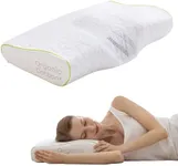 Vaverto Orthopedic Cervical Pillow for Side Sleeping- Adjustable Contour for Neck & Pain Relief, Ideal for Side, Back & Stomach Sleepers, Odorless Memory Foam, Organic Cotton Cover - Queen Size