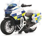 Tianmei 1:14 Kids Metal Diecast Police Motorbike Model, Children Play Vehicle Motorcycle Toys with Light and Sound (MT - Police)