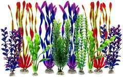 Artificial Aquatic Plants - Large Aquarium Plants Plastic Fish Tank Decorations - Vivid Simulation Plant Creature Aquarium Landscape - Home Decor Plastic Assorted Color - 10Pcs