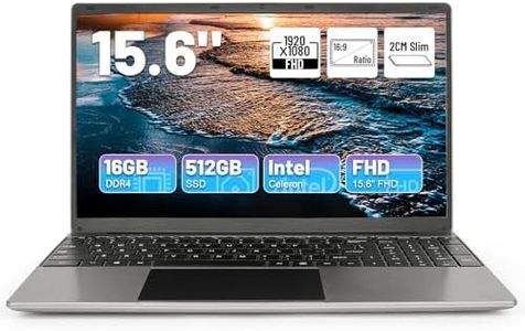 Hcjip Ordenador Portátil 15,6 Pulgadas, 16GB DDR4 512GB SSD Laptop, Procesador de Cuatro Núcleos N5095 PC Portátil, 1080P FHD, 2.4/5G WiFi, Bluetooth, Mini HDMI, USB 3.0, Type C (Gris Perla)