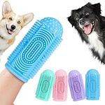 Dog Toothbrush Finger Toothbrush Dog Finger Toothbrush 4Pcs,Silicone Cat Toothbrush Puppy Toothbrush for Dogs,Dog Tooth Brush Clean Teeth Finger Pads for Dog,Dog Teeth Cleaning Product