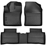 Findway F100 3D Car Floor Mat/Liner (TPE Rubber) Compatible with Toyota Prius 2016-2022 / Prius Prime 2017-2022, All Weather, Laser Scanned, Great Coverage. for 1st & 2nd Row - Black