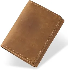 LnxLtw Vintage Leather Business Card Case & Card-Cash Holder for Men&Women – Snap Closure Slim Wallet for 20+ Business Cards + 5 Card Slots + Cash/Coin Pocket, Gift Box Ready