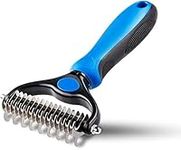 PetVerse Represents Lightning Triumph Pet Grooming Tool- 2 Sided Undercoat Rake, Pet Brush for Dogs & Cats-Safe and Effective Dematting Comb for Mats & Tangles Removing-No More Nasty Shedding or Flying Hair (Blue)