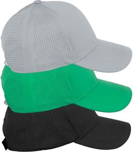 Daxton Air Cool Tech Hat Ventilated Micro Holes Structured High Profile Baseball Cap 3 Pack - Black,Green,Light Grey